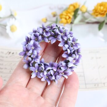 布花　すみれのリースブローチ　1520の画像