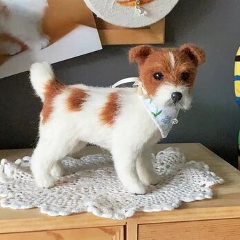 【受注作製】羊毛フェルト、うちの子、犬ぬいぐるみ、フェルト犬、ペットの肖像画、犬猫人形、トイプードル、ペットロス、うちのこ記念日の画像