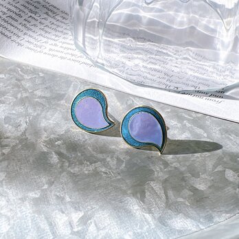 P532-ヴィンテージピアス U.S.A. Metallic Blue & Purple Enamel Paintの画像