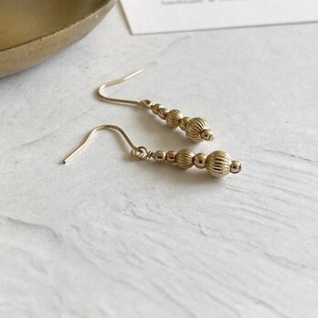 14kgf Tiny metal beads pierced　ゴールドピアスの画像