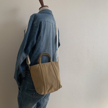 帆布 2wayショルダートート　「pote」(S) チノベージュの画像