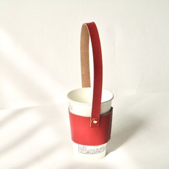 コーヒーバッグ・トール用（日本製オイルレザー）赤の画像
