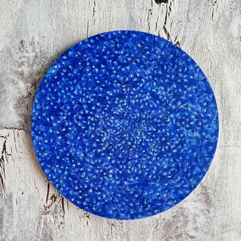 直径30㎝　コバルトブルーの星空　20252-d　油彩・原画・円形アートパネルの画像