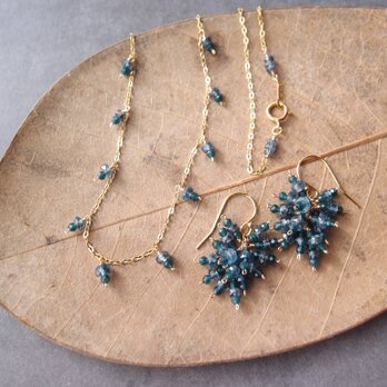 【K14gf】Kyanite × Blue Green Jade Necklace／カイヤナイト×ジェード ネックレスの画像