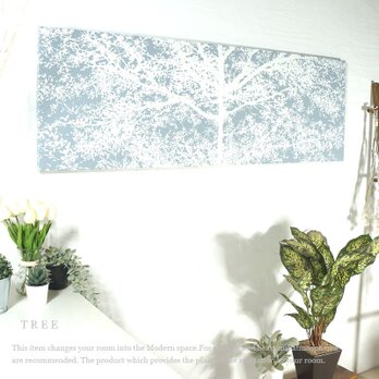 木の雰囲気あるファブリックパネル 北欧 bluegray 120の画像