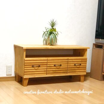 天然木 Low board Design drawer 楽々移動❣️