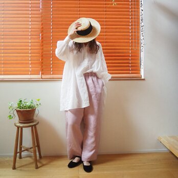 Cotton poplin button long blouse / OFF/Wの画像