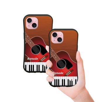 グリップケース iPhoneケース【奏（guitar）】（名入れ可）の画像