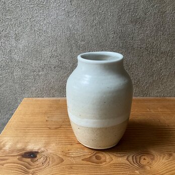 掛分け花瓶（白白/中）の画像