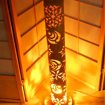 ◆全面彫◆竹灯り・竹あかり・竹灯籠　 ～～ 癒しの灯り ★光長槍★～～の画像
