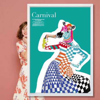 Carnival　馬　送料無料　個性見つかるseiのサイト　イラスト　アート　ポスター　アートポスター　A4　 　3405の画像
