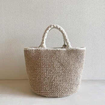 麻ひもバッグ white handleの画像