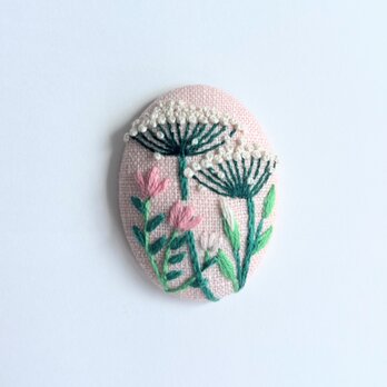 草花の刺繍ブローチ【botanical】#357の画像