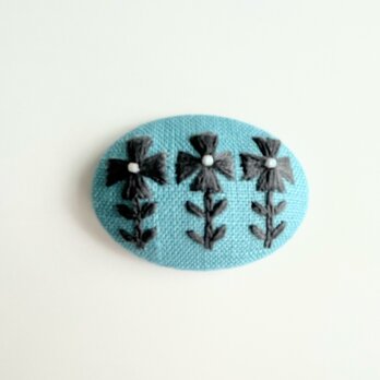 北欧風お花の刺繍ブローチ(hokuo）#359の画像