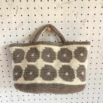 WOOL!クネッケ横長オーバルトート*カフェオレの画像