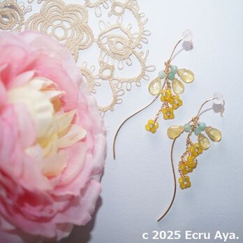 *Happiness*菜の花をイメージしたピアスの画像