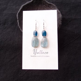 【SV】Sky Blue Kyanite × Bluegreen Kyanite／スカイブルーカイヤナイト ピアスの画像