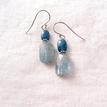 Sky Blue Kyanite Earrings／スカイブルーカイヤナイト バイカラーピアス