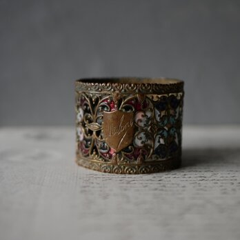 透かし細工　エナメル絵付け　ナプキンリング　フランスアンティーク　ブロカントのある暮らし