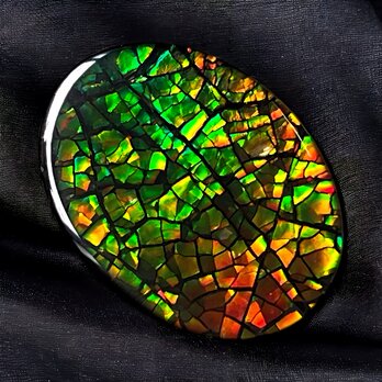 天然石 宝石 アンモライト（Ammolite）トリプレットルース オーバル 20×15mm AMOV201501 パーツの画像