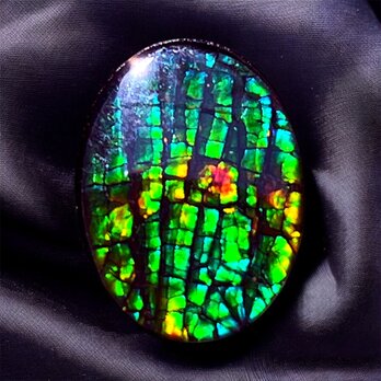 天然石 宝石 アンモライト（Ammolite）トリプレットルース オーバル 18×13mm AMOV181303 パーツの画像