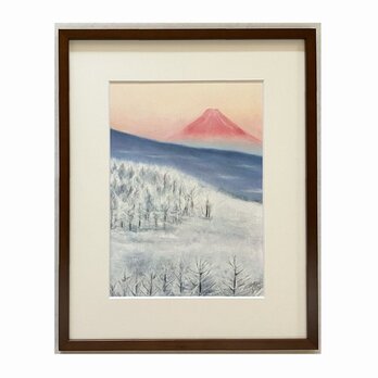 霧氷の季節（パステル画・原画）　4号の画像