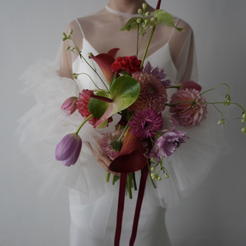 トップス ソフトチュール ラッフルフリル 前撮り 妊婦 可愛い 色直し 花嫁/ウェディングドレスの画像