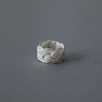 Karen silver ring / 三つ編み 白の画像