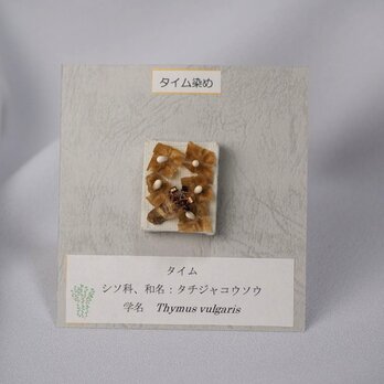 ハーブ染めピンバッジ☆タイム染めの画像