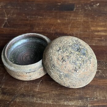 梟　香合(陶匣)　焼締&泥彩　No.2の画像