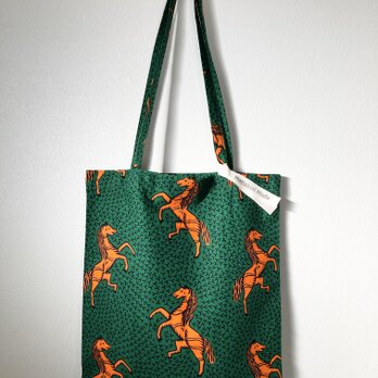 Tote bag　L　-horse green-の画像