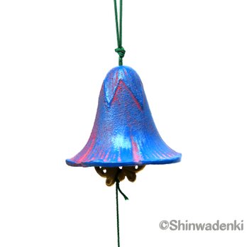 南部鉄器 花風鈴 朝顔 空色 日本製の画像
