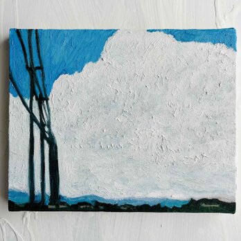 22×27㎝「巨大雲の在る風景　20253」油彩・F3・原画の画像
