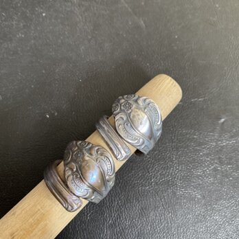 ハンドメイドリングno.84 シルバーアクセサリー　スプーンリング　手作り指輪の画像