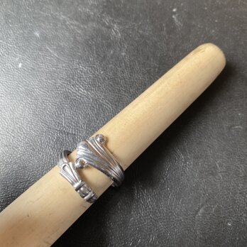 ハンドメイドリングno.95 シルバーアクセサリー　スプーンリング　手作り指輪の画像