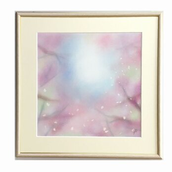 零れ桜（パステル画　原画）の画像