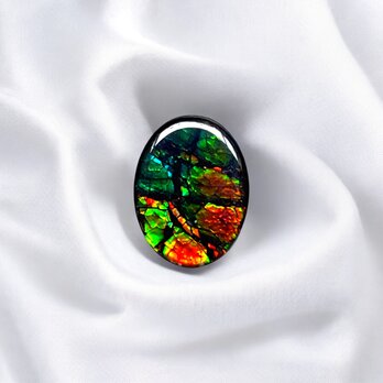 天然石 宝石 アンモライト（Ammolite）トリプレットルース オーバル 16×12mm AMOV161205 パーツの画像