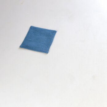 日用品店（布）コースター ／国産リネン  9.5cm×9.5cm 【 青（くすみ系） 】の画像