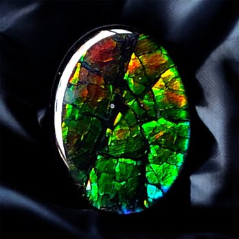 天然石 宝石 アンモライト（Ammolite）トリプレットルース オーバル 16×12mm AMOV161206 パーツの画像