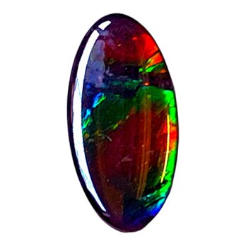 天然石 宝石 アンモライト（Ammolite）トリプレットルース オーバル 16×08mm AMOV160802 パーツの画像