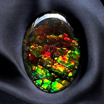 天然石 宝石 アンモライト（Ammolite）トリプレットルース オーバル 14×10mm AMOV141003 パーツの画像