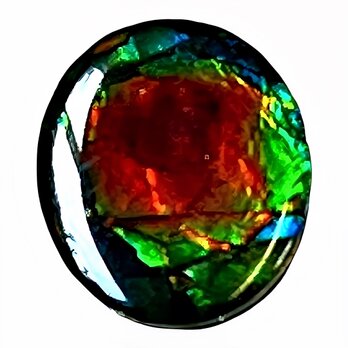 天然石 宝石 アンモライト（Ammolite）トリプレットルース オーバル 11×9mm AMOV110905 パーツの画像