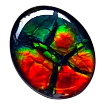 天然石 宝石 アンモライト（Ammolite）トリプレットルース オーバル 11×9mm AMOV110907 パーツの画像