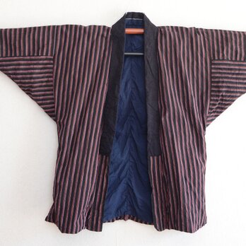 野良着 古布 木綿 着物 縞模様 リメイク素材 ハンドメイド ジャパンヴィンテージ 昭和レトロ 生地の画像