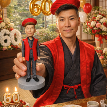 写真から作るオーダーメイドフィギュア｜そっくり似顔人形｜世界に一つのギフト｜父、祖父、父の日、誕生日、還暦祝いプレゼント