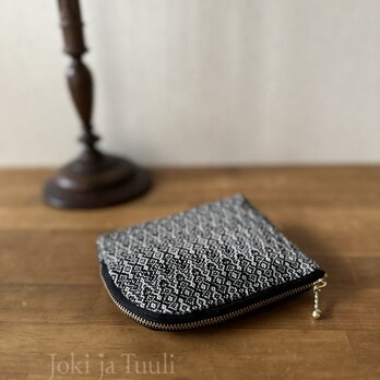 pouch[手織りLファスナーポーチ]ブラックの画像