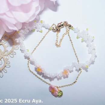 *桜麗し*桜の二連のブレスレットの画像