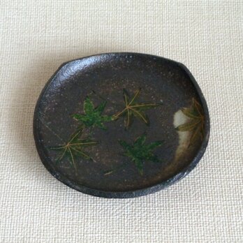 四方皿（青もみじ金彩e）の画像