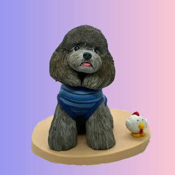 【受注作製】ペットギフト うちの子 写真入り 犬人形 フィギュア、名入れ 愛犬 肖像画 似顔絵❤ペットロス、誕生日、記念日の画像