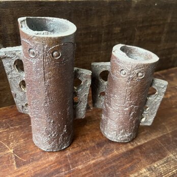梟　花器　焼締　セットの画像